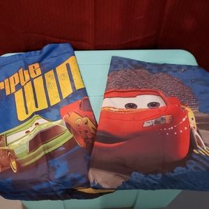 Cars pillowcase and sham blue like new
